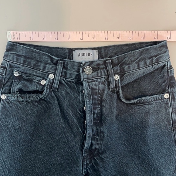 Free ship - AGOLDE Jeans Jamie Straight Leg High Rise Ankle Crop Denim Size 23 - Picture 12 of 12